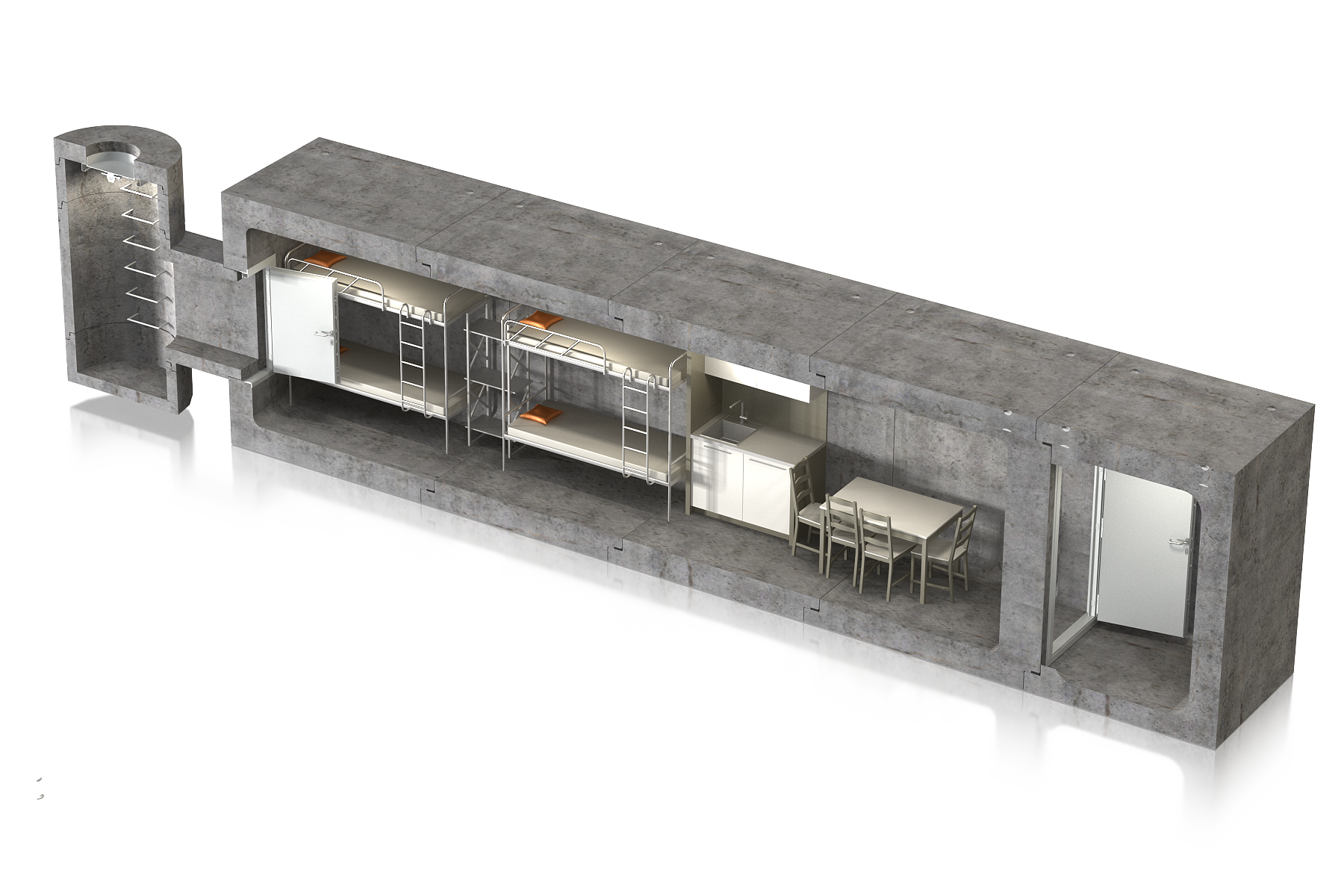 Modular Shelter_L_wiz_PP_B2_przekroj bok A1